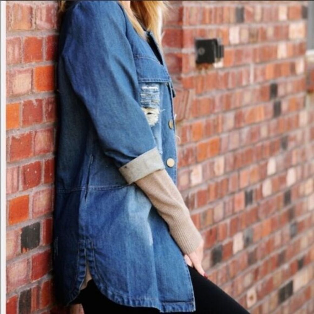 Distressed Denim Jacket - Picture 9 of 16